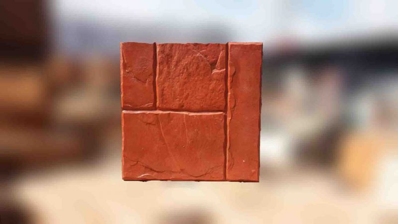 แผ่นคอนกรีตพิมพ์ลายพรีเมี่ยม ลายมายาร็อค สีแดง 1 แผ่นคอนกรีตพิมพ์ลายพรีเมี่ยม ลายมายาร็อค สีแดง